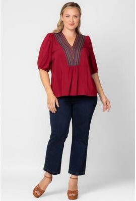 KIYONNA Tacoma Trim Neckline Top