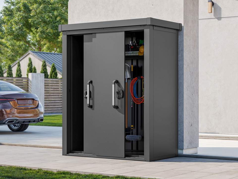 PRIMEYARD 150 x 78 cm Gartenschrank XL, anthrazit - (GFPV00925)
