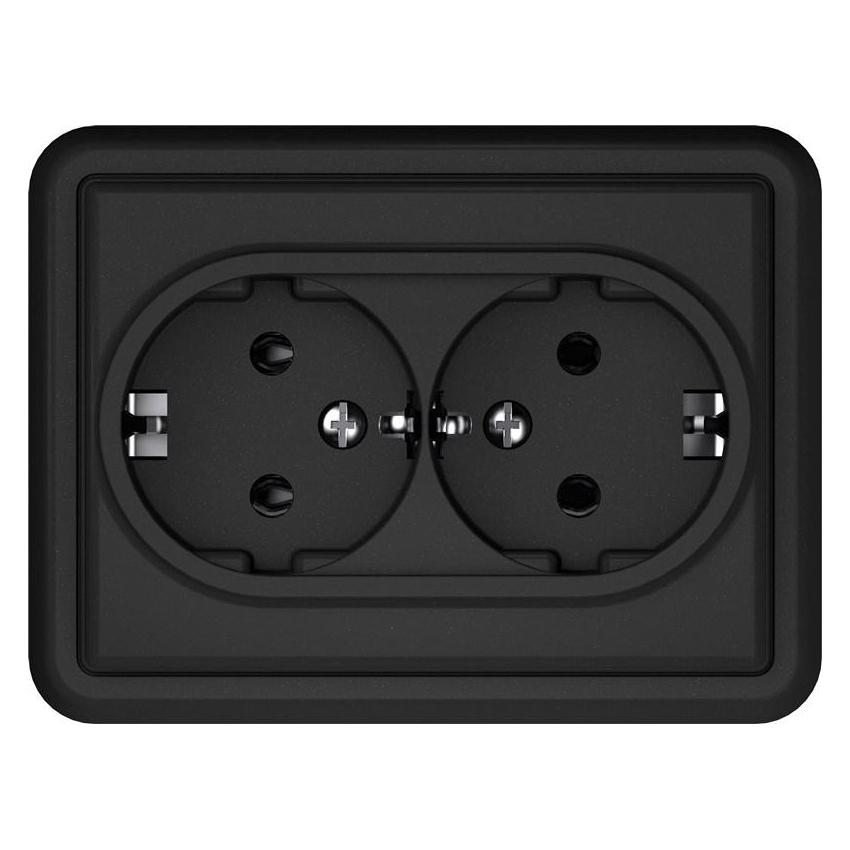 Vila Double socket VILMA ST150, matte black (RP16-021)