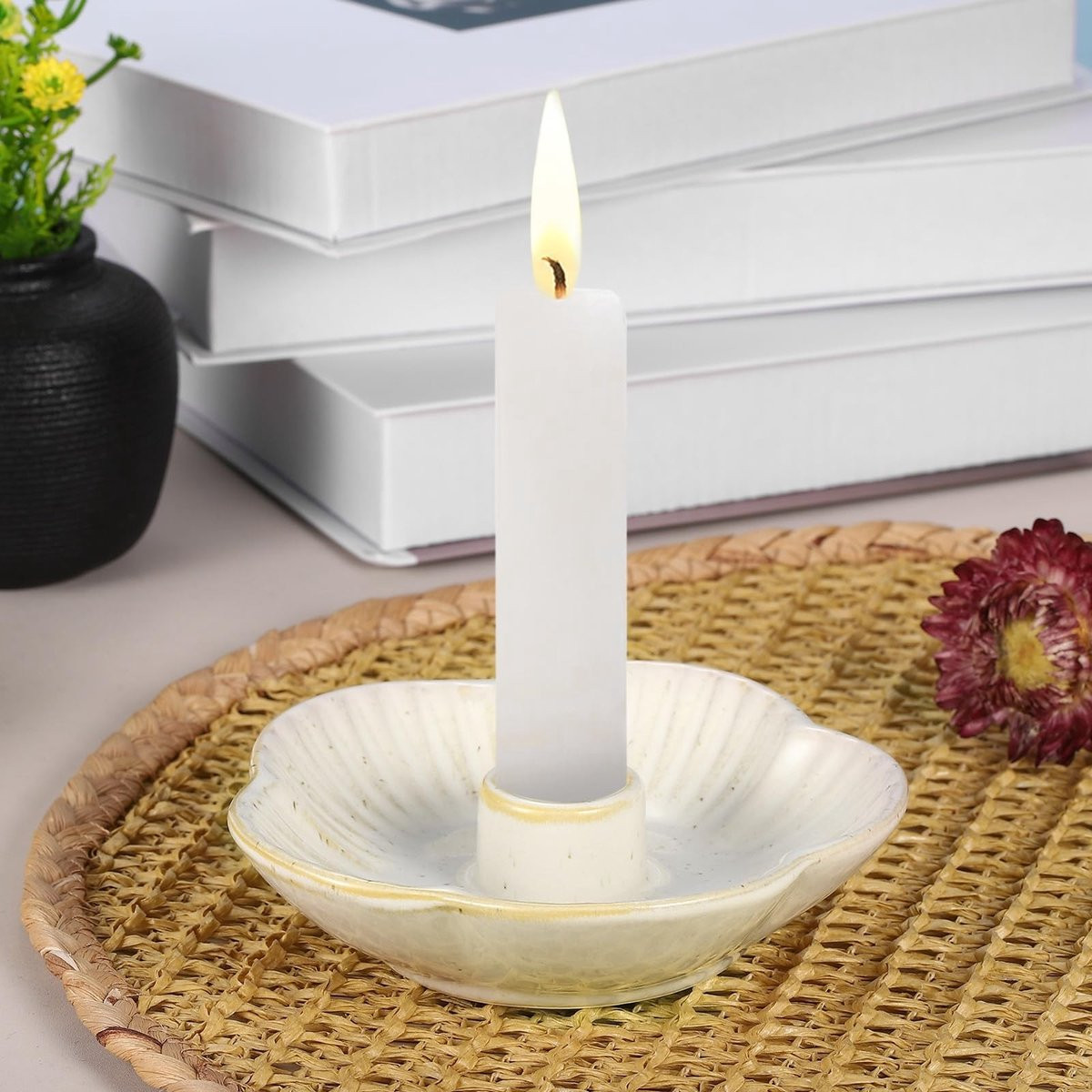 Keramische Kaarsenhouder Nordic Stijl Wit