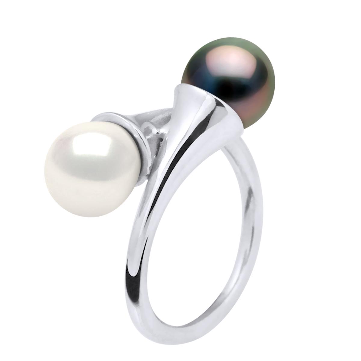 Ring YOU AND ME Tahitian Parels en Zoetwater 8-9mm White Gold