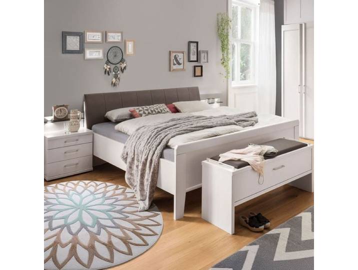 Doppelbett Casperia Komfort 180x200cm Weiß klassischer Stil, höhenverstellbar
