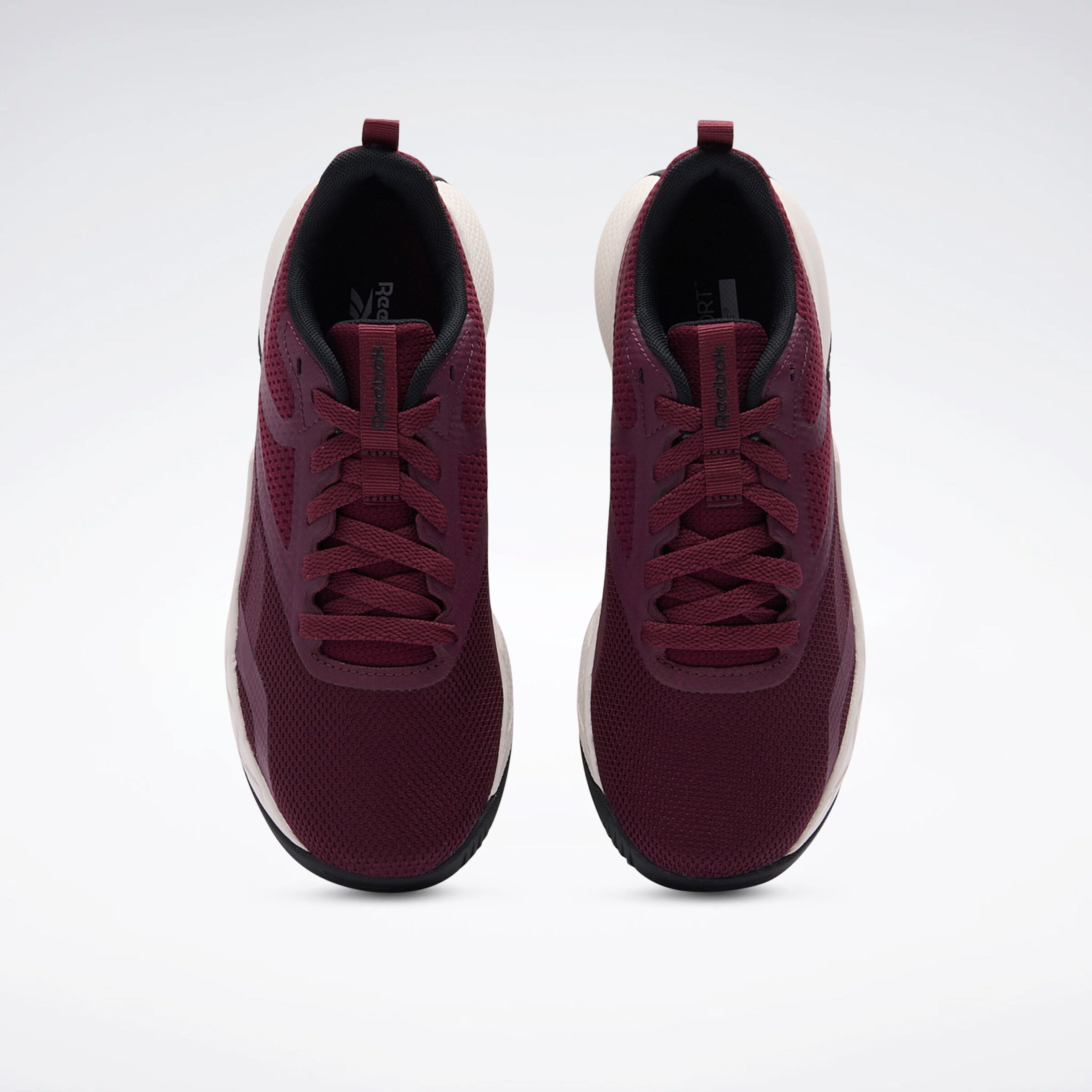 Trainingsschuh REEBOK "NFX TRAINER", Damen, Gr. 37,5, rot (schwarz cherry, schwarz, luxe grau), Synthetik, Textil, Schuhe Trainingsschuh, ideal für Gym und Fitnessstudio schwarz cherry, schwarz, luxe grau 37,5