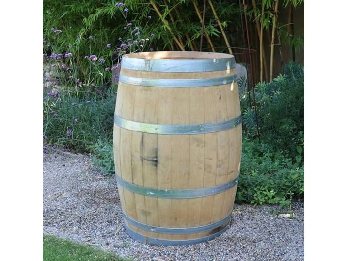 Palatina Werkstatt Leeres Weinfass aus Holz – Dekoration für Garten, Terrasse, Gastronomie & Events – halbes Fass 110 L sowie Barrique 225 L oder 300 L – rustikaler Blickfang