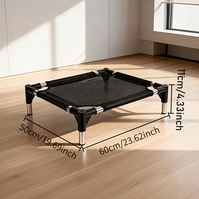 USA Free Shipping Shop Elevated Cat Hammock With Stand Breathable Mesh Indoor Outdoor Raised Pet Bed black m