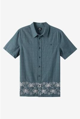 O'Neill s Palm Banded Woven Shirt in Dark Slate, Size Medium