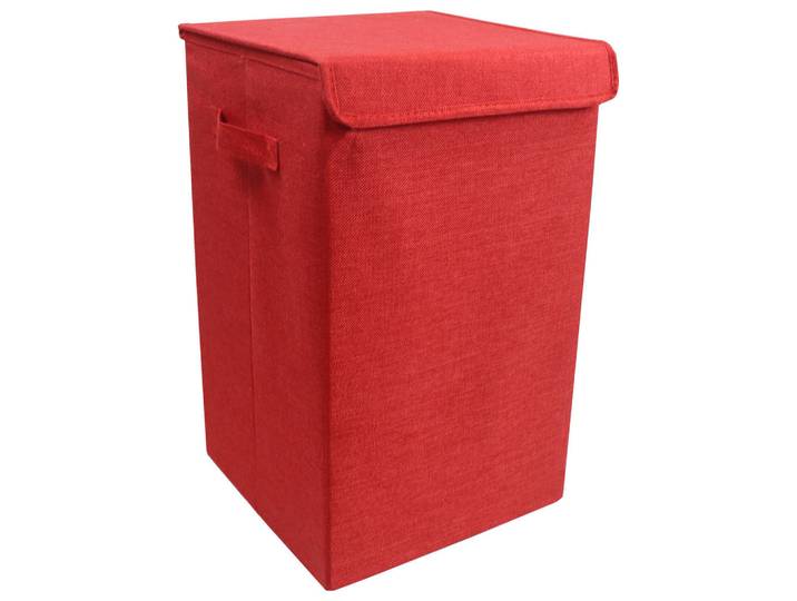 Mid.you Wäschekorb, Rot, Textil, 45 l, rechteckig, 30x50x30 cm, Deckel, zusammenfaltbar, Haushalt & Reinigung, Wäschepflege, Wäschekörbe & Tonnen