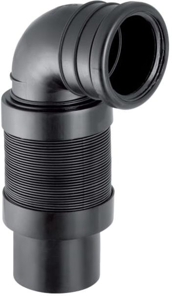 Geberit Pe Anschlussbogen 241521001 DN 90, 90Grad, für WC, ausziehbar