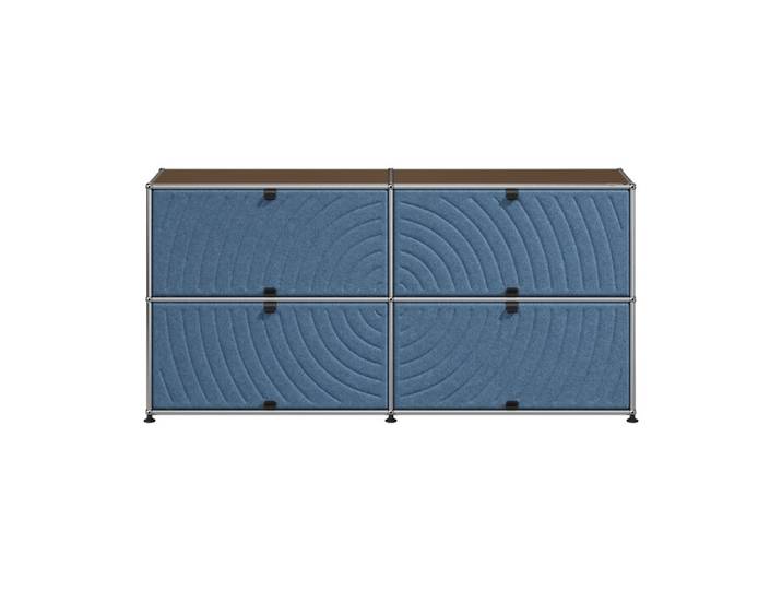 USM Haller Sideboard M68 braun Soft Panels blau 2-fach breit 4 152.3x74x37.3 cm