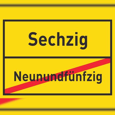 HB-Druck Sechzig Neunundfünfzig Schild Ortsschild A4 Rückseite selbstklebend