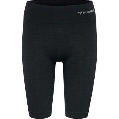 Trainingsshorts HUMMEL "HMLCLEA SEAMLESS CYCLING SHORTS", Damen, Gr. M (38), N-Gr, schwarz (schwarz melange), Obermaterial: 57% Polyamid, 30% Polyester, 13% Elasthan, Hosen, mit BEECOOL Technologie, dehnbares Material, nahtlose Verarbeitung