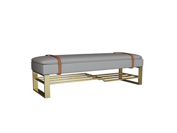 OGOODLE Bettendbank Bettendhocker PU-Leder mit Ablage Hauseingang Wohnzimmer Bank Schlafzimmer Wechselschuh Einstieg Veranda Schrank Anprobieren