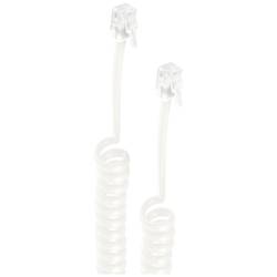 Shiverpeaks Telefonhörer Anschlusskabel [1x RJ10-Stecker 4p4c - 1x RJ10-Stecker 4p4c] vergoldete Steckkontakte 2 m Weiß BS70132
