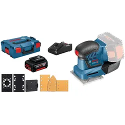 Bosch Hausgeräte, Schleifmaschine + Poliermaschine, Akku-Schwingschleifer GSS 18V-10 / 1x 5,0 Ah Akku + Ladegerät inkl. Zubehör-Set in L (Schwingschleifer)
