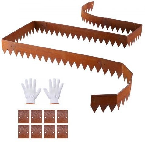 VEVOR Gazonrand 6-delige set van Cortenstaal voor bloembedden en tuinpaden, 1016 x 152 mm