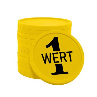 CombiCraft Kunststoff Wertmarken Chips 1 Wert in Gelb- 100 Stück - Ø29 mm