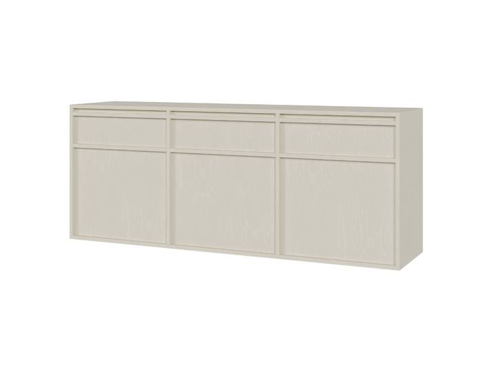 Hängende dreitürige Kommode Evo mit Schubladen, 154 cm, Sandbeige