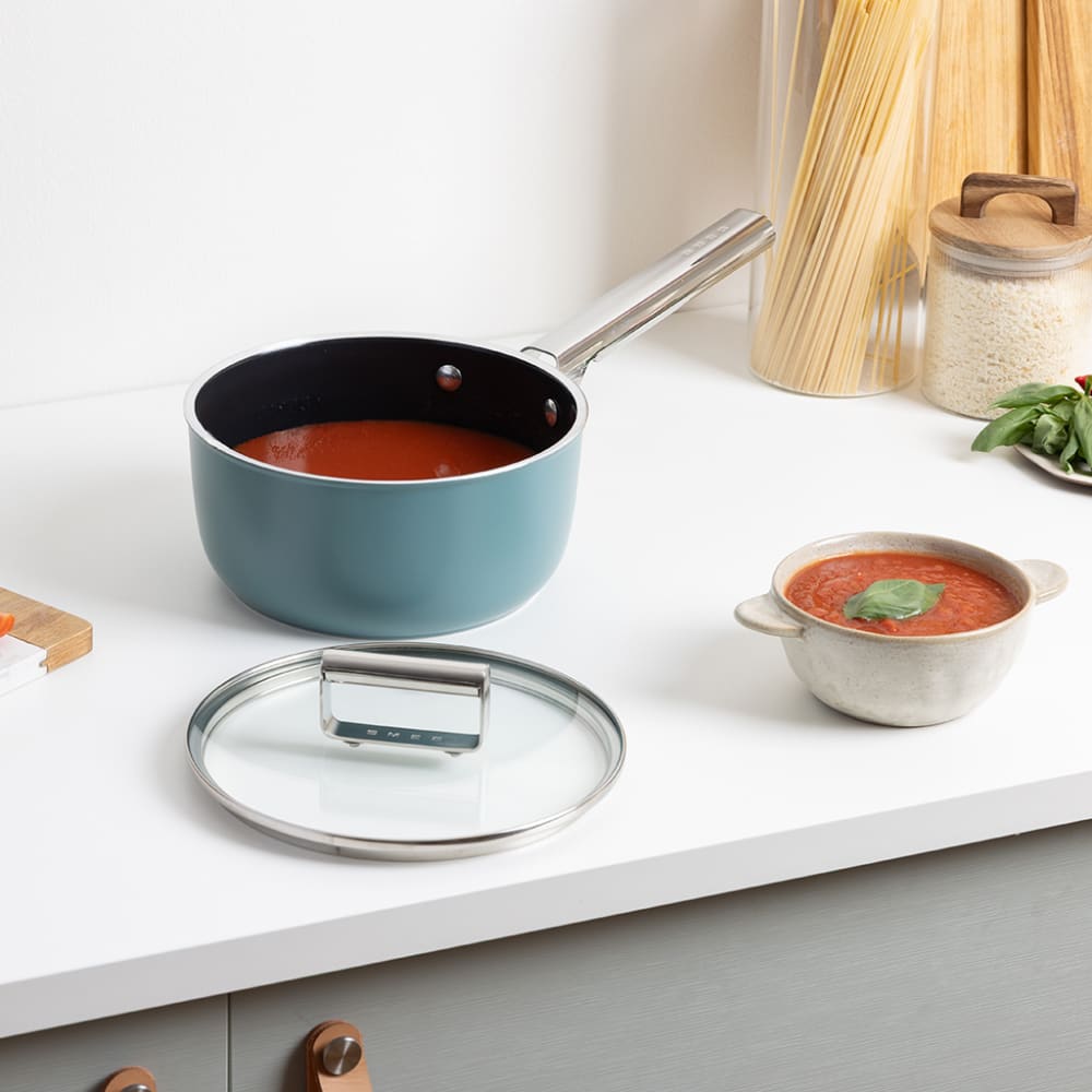 Casserole 20cm vert émeraude avec couvercle smeg Vert 42x10x22cm