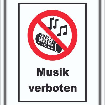 HB-Druck Schild Musik verboten A0 Rückseite selbstklebend