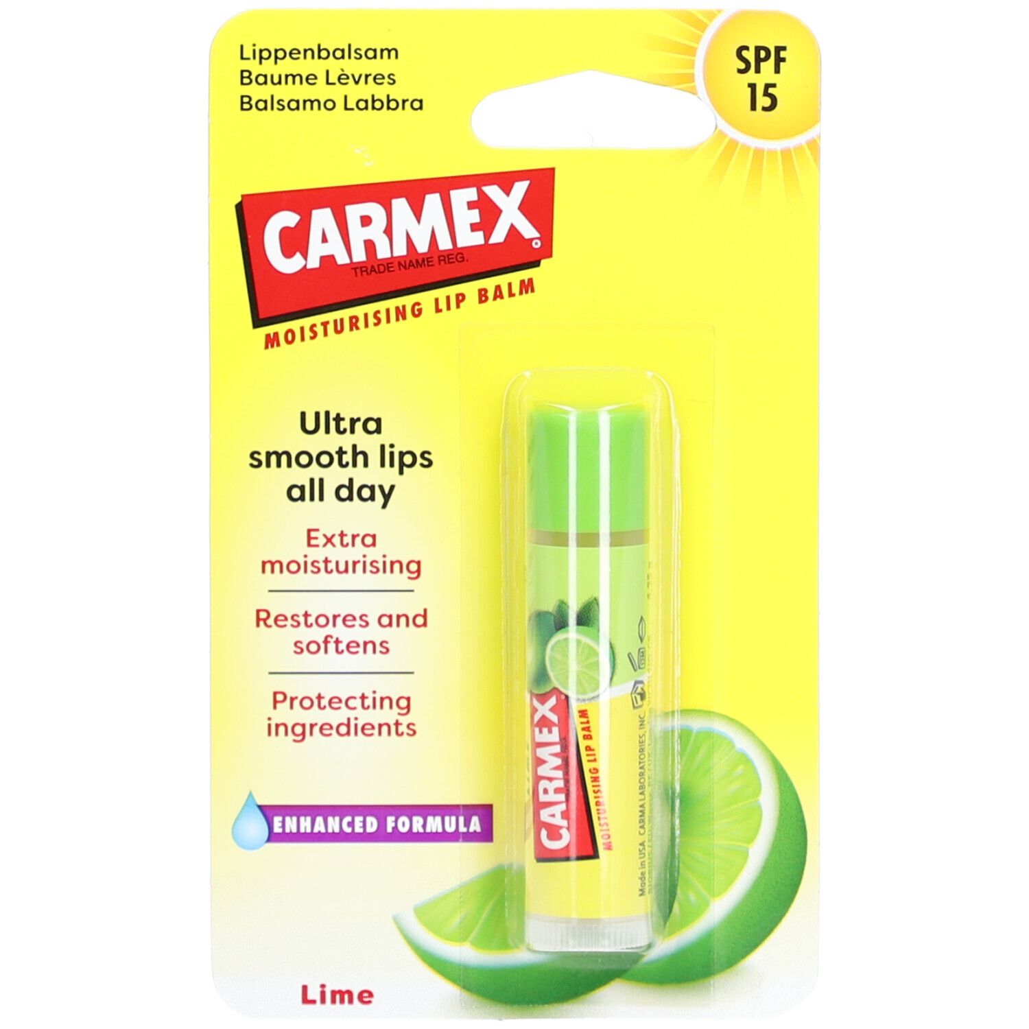 Carmex Lippenbalsam Lime Spf15 Stick 4.25 g 4,25 Balsam