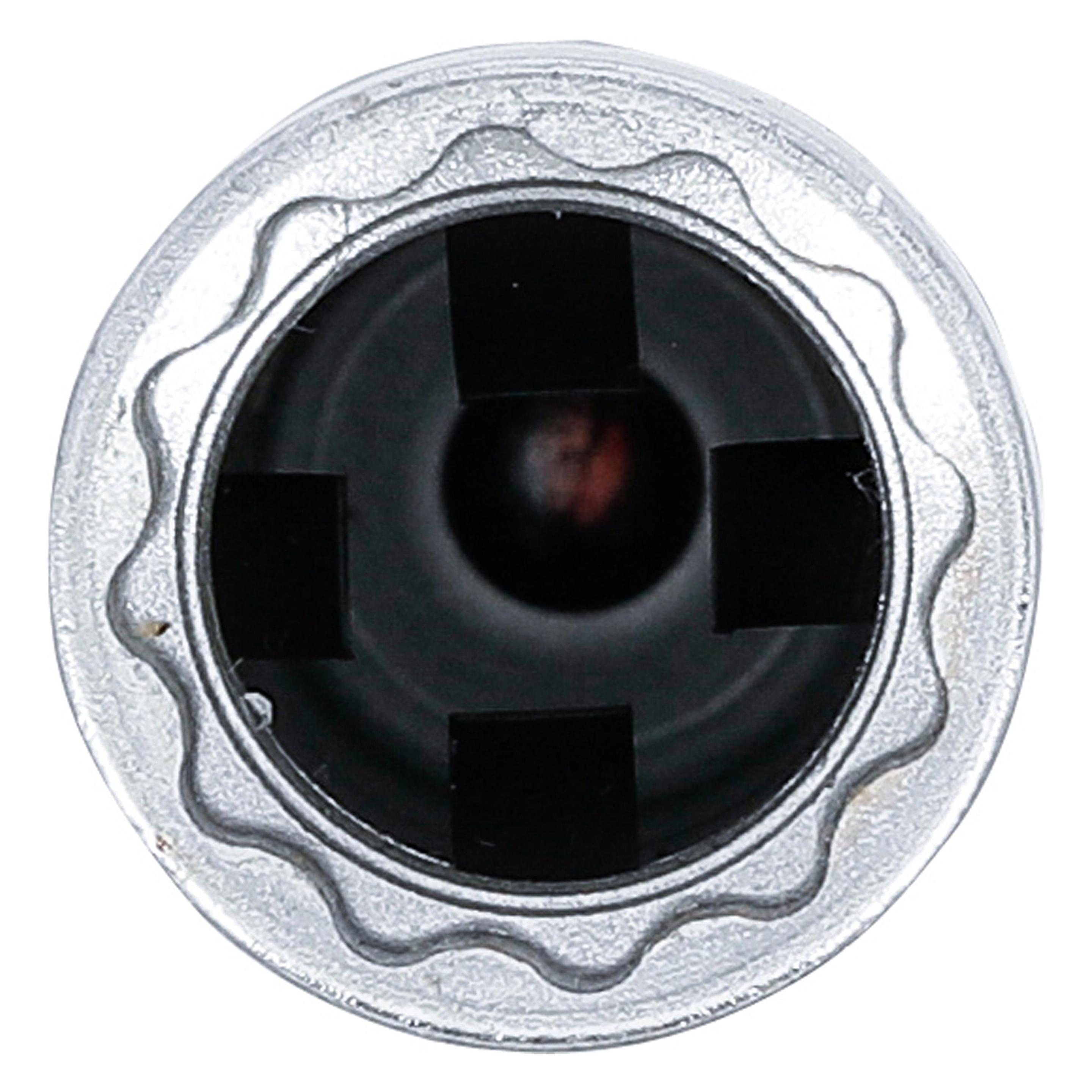 BGS Zündkerzen-Gelenkeinsatz Zwölfkant mit Haltefeder Antrieb Innenvierkant 10 mm (3/8") SW 16 mm (2391)