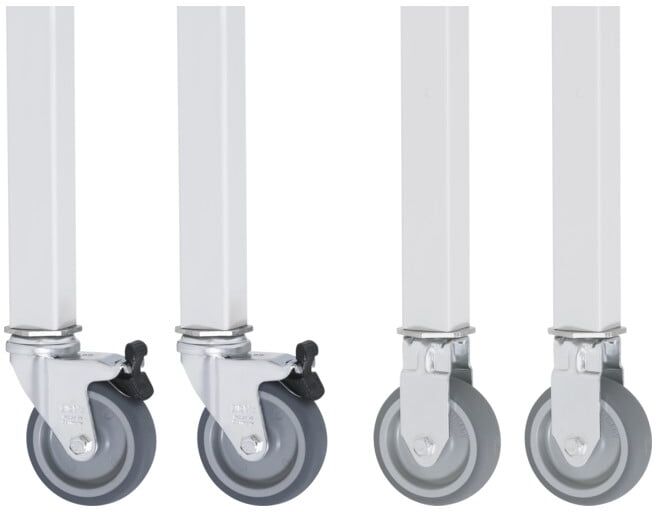 Kit de roulettes Rau pour Jerry GT de table de travail, 2 fixes et 2 pivotantes (09-RS75EP-2LF-2B)