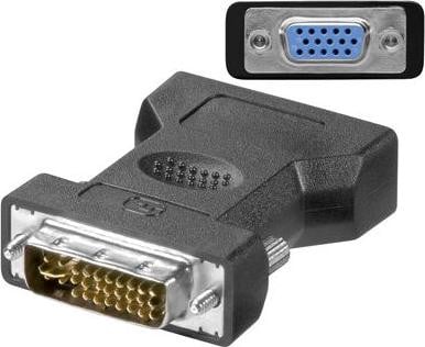 Microconnect MONAJ DVI-I 24+5 pin naar HD15 adapter, zwart
