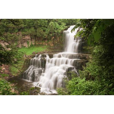 Fototapete PAPERMOON "Wasserfall im Wald", bunt, B:4m L:2,6m, Vlies, Tapeten