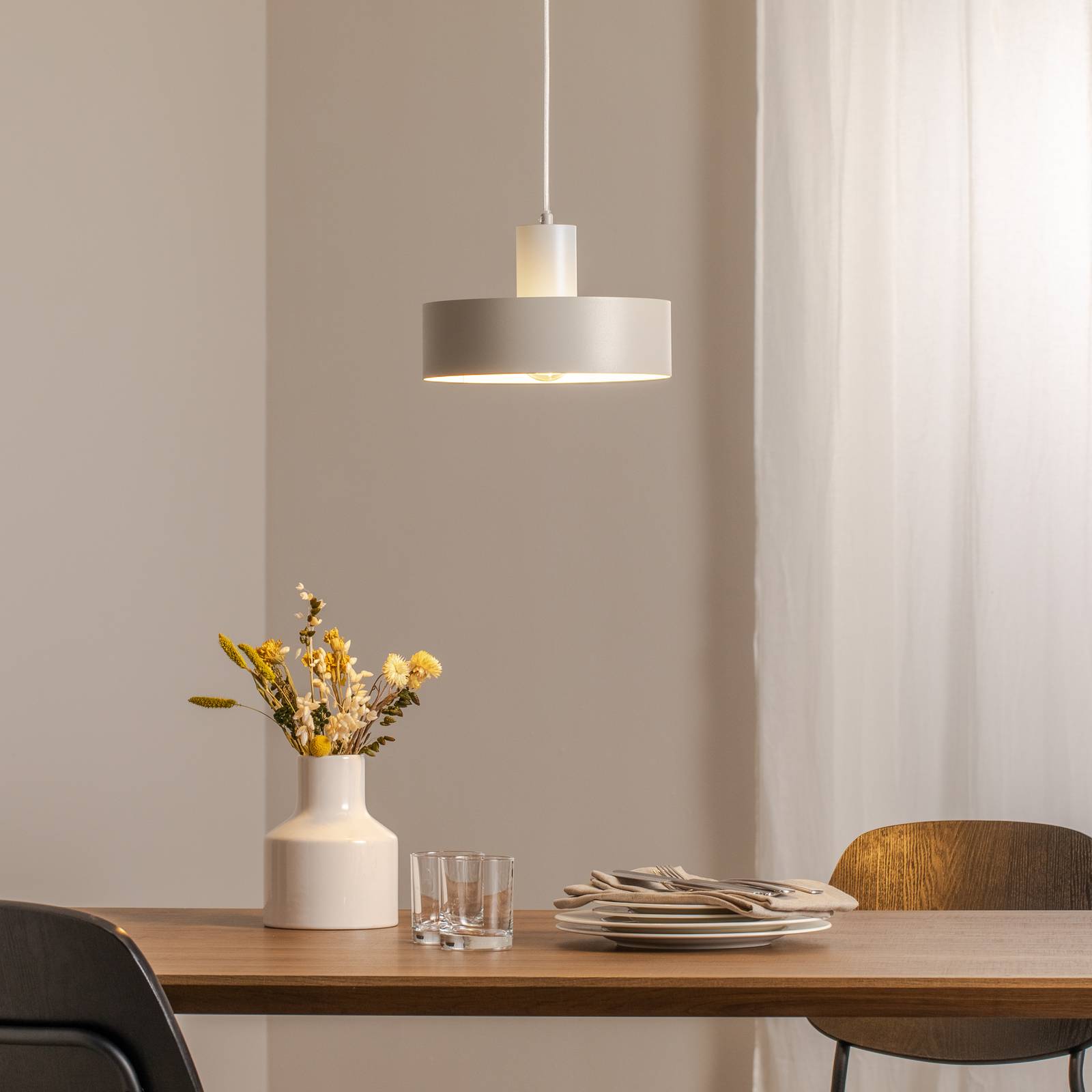 Pendant Light Rif M SIGMA, dimmable, Cream / amber, Living / Dining Room, metal, Modern, Ceiling Light