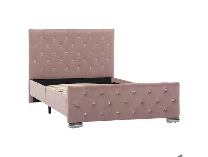En solde  Lit simple&lit adulte Structure de lit - Cadre de lit - Rose Velours 100x200cm 7992475