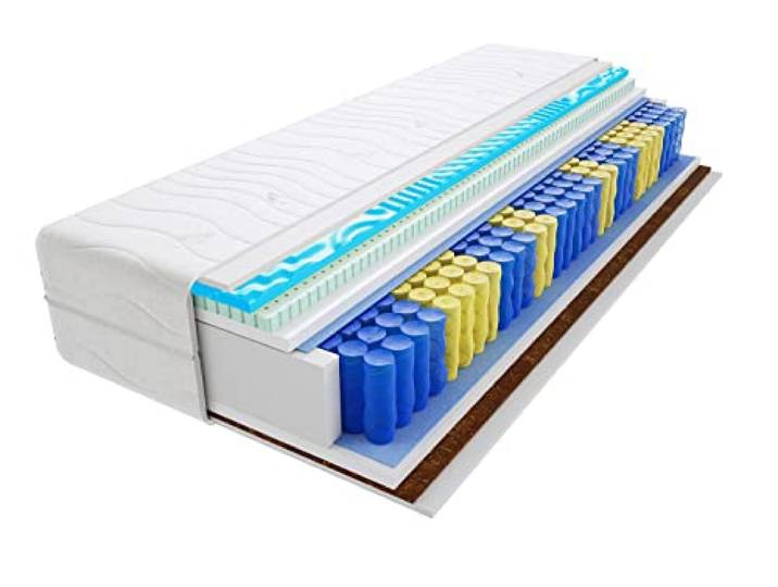 Godre Matratze 90x200 cm Doppelmatratze, H3 & H4 Federkernmatratze, Taschenfederkernmatratze 27 cm Hoch Latex Kokosfaser Profilierter Visco Memory Hypoallergene, HR-Schaum Lima Max Visco Molet