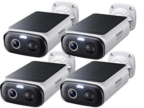 Baseus Security S1 Lite 4-camera bewakingscamera voor buiten met zonne-energie, batterij en Wi-Fi, IP67 waterdicht