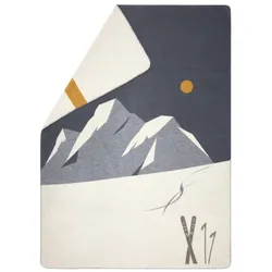David Fussenegger Kurzflor- Wohndecke Savona 'Skis & Spuren' 150 x 200 cm Grau