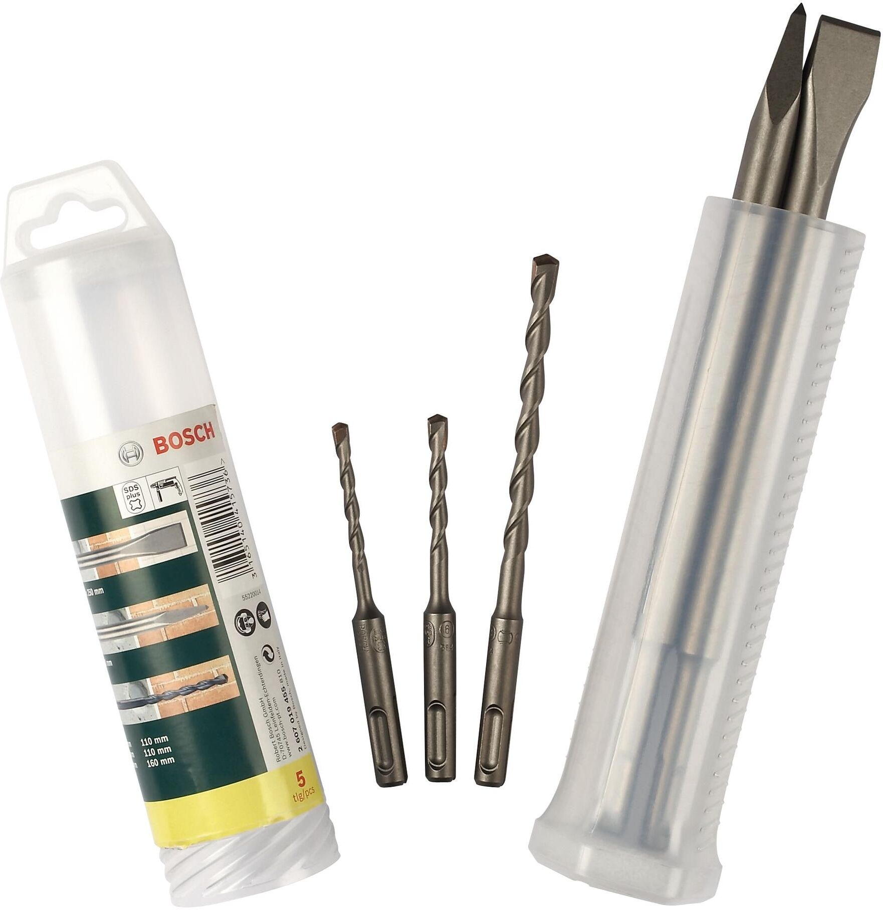 Hammerbohrer BOSCH "und Hammerbohrer-Set, 5-teilig", silber (silberfarben), Bohrer, Hammerbohrer silberfarben Einheitsgröße