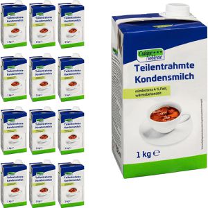 Cuisine Kondensmilch Noblesse Fettgehalt 4 %, im Tetrapack, teilentrahmt & wärmebehandelt, 12x 1 Kg