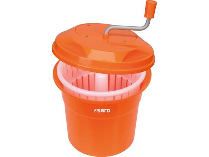 SARO Salatschleuder – 12 L – Ø 330 mm – Stoßfestes Kunststoffgetriebe – Spülmaschinengeeignet – Rutschfester Stand – Modell RENA 121