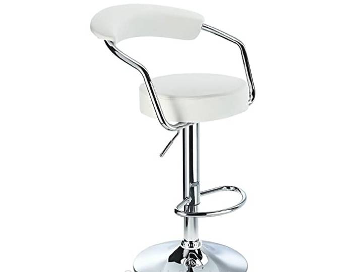 Netfurniture Lazio Barhocker, verstellbar, Weiß