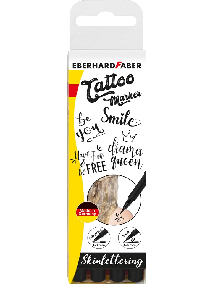 Eberhard Faber Tattoostifte "Skinlettering" - 4 Stück - onesize