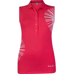 girls golf Polo Puff Flower, ärmellos, rot