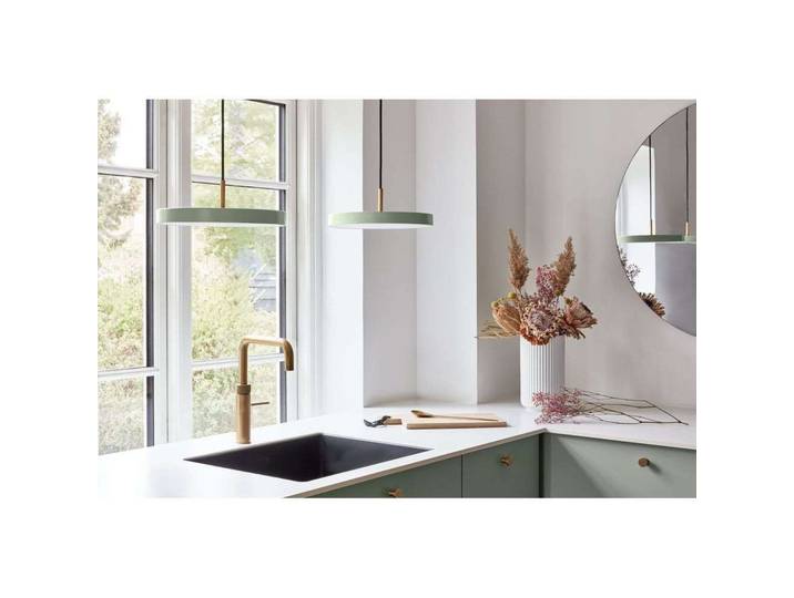 Asteria Pendelleuchte Mini Olive/Steel Top - UMAGE - Wohnzimmer - Metall