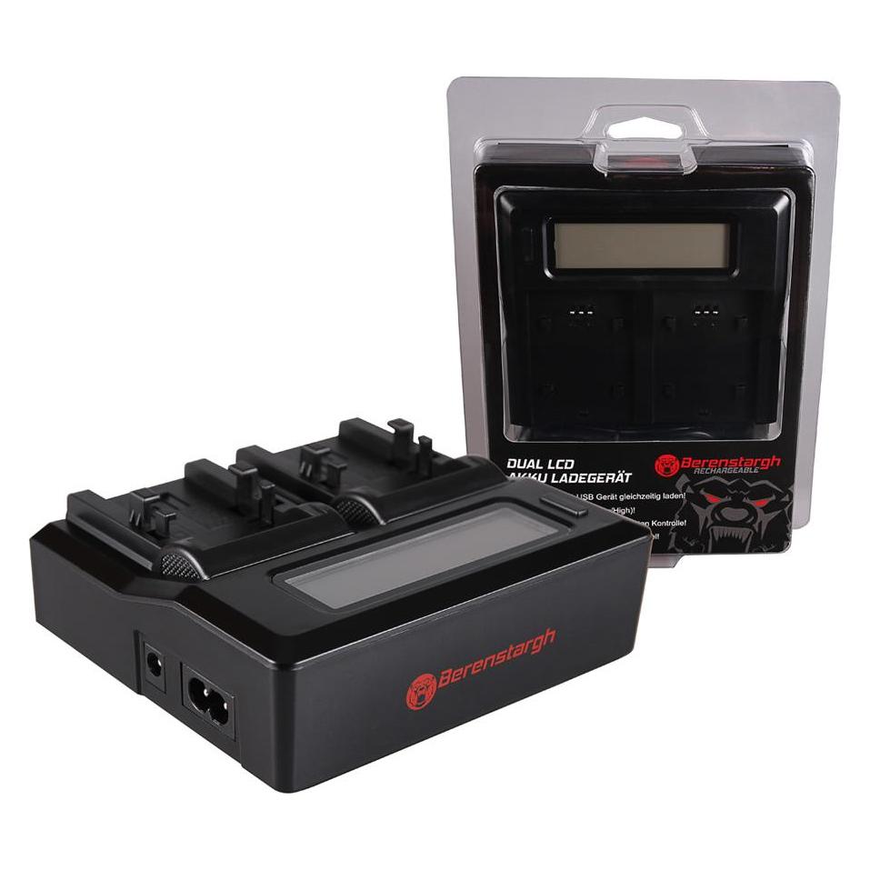 Berenstargh Dual LCD USB Ladegerät f. Canon NB-1LH NP-600 Digital ELPH ELPH NB-1LH NP-600 Digital (Kamera Akku Ladegerät) (61064059)