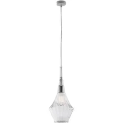 Bonetti Illumina -  Zeus - Eisenaufhängung mit transparentem Pyrexglas 1 Licht 150 - Ø20 - BL270-S1-TR
