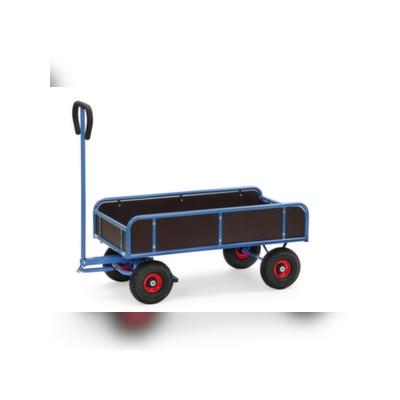 Fetra Handwagen, Tragl. 400kg, Ladefl. LxB 945x545mm, Holzkasten, RAL5007, 4 Räder