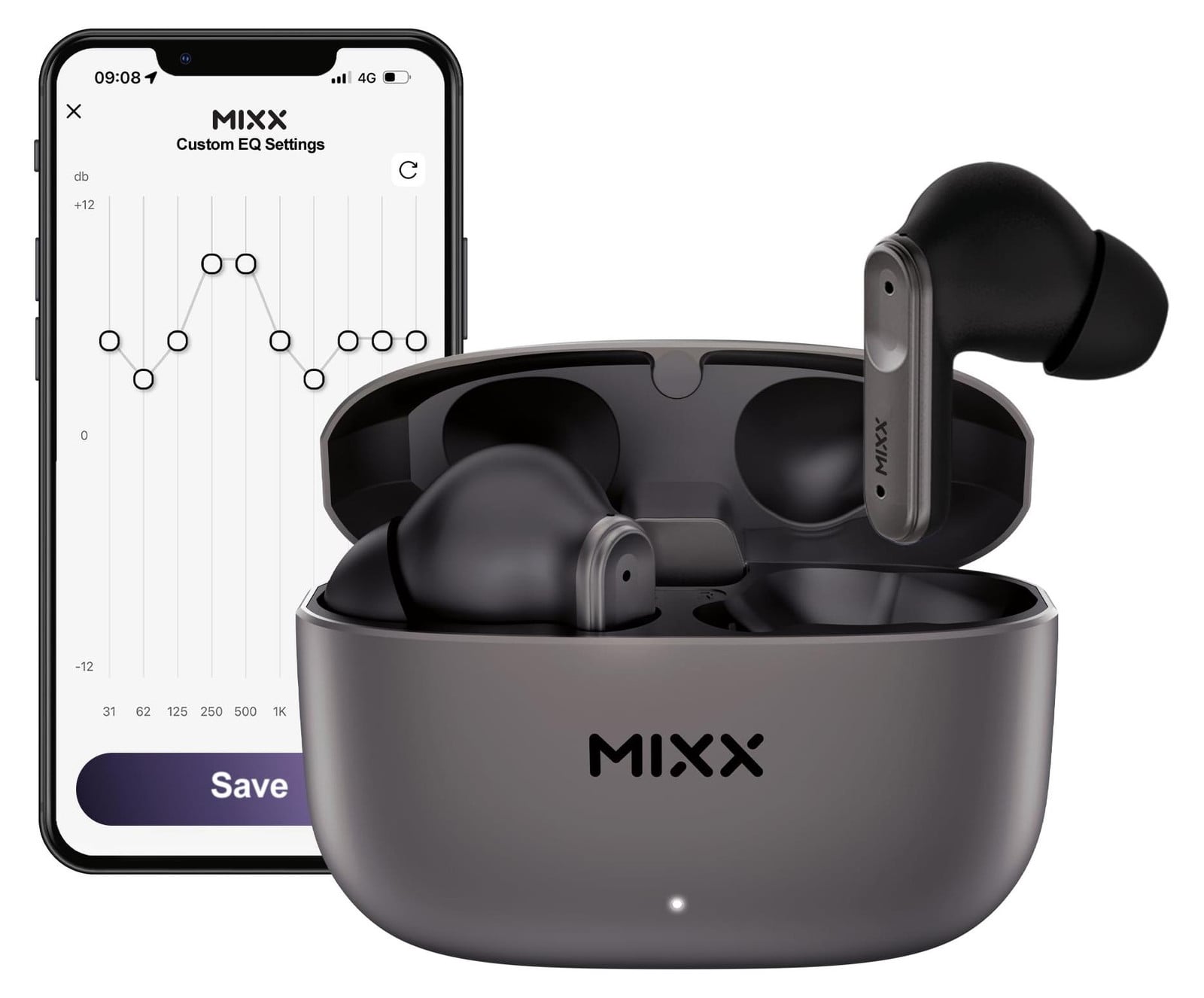 Mixx Audio Mixx Streambuds Custom 3 Draadloze Koptelefoon met Microfoon - Zwart