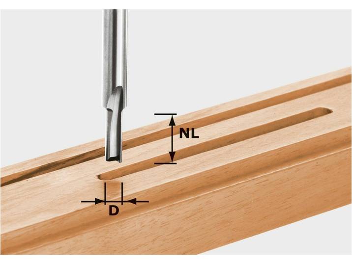 Fraise à rainurer Festool HW\, queue de 8 mm\, HW S8 D3/6 490952