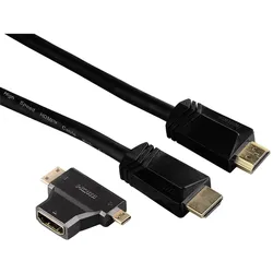 Hama High Speed HDMITM-Kabel, Steck. - Steck., Ethernet, 1,5 m +  HDMITM-Adapter