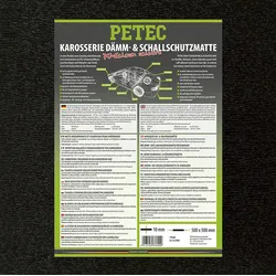 PETEC 87600 Dämmmatte Schallschutzmatte PU-Schaum 500 x 500 x 10mm Lärmschutzmatte