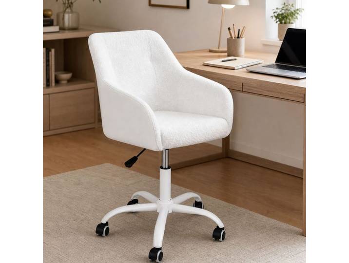 Chaise Bureau Velours Chaise Coiffeuse Fauteuil Pivotant Ergonomique Siège Rembourré Hauteur Réglable pour Bureau Chambre