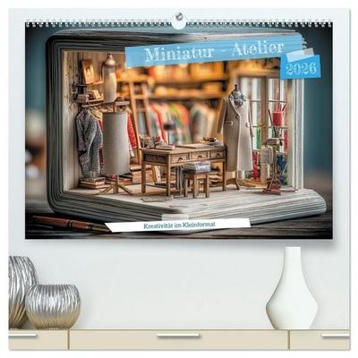 Miniatur - Atelier (hochwertiger Premium Wandkalender 2026 DIN A2 quer), Kunstdruck in Hochglanz