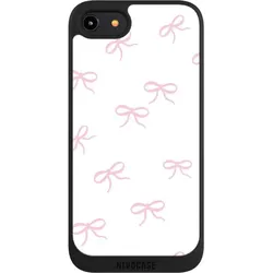 Nivocase Handyhülle für Apple iPhone 7 Hülle NIVOpure Case Schwarz Muster Schleife Schleifen (Apple iPhone 7), Smartphone Hülle, Schwarz